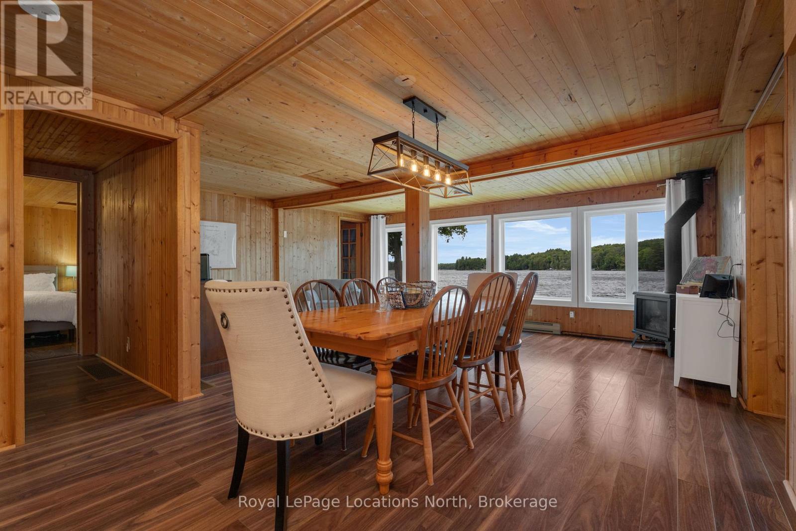 Dining area overlooking the lake