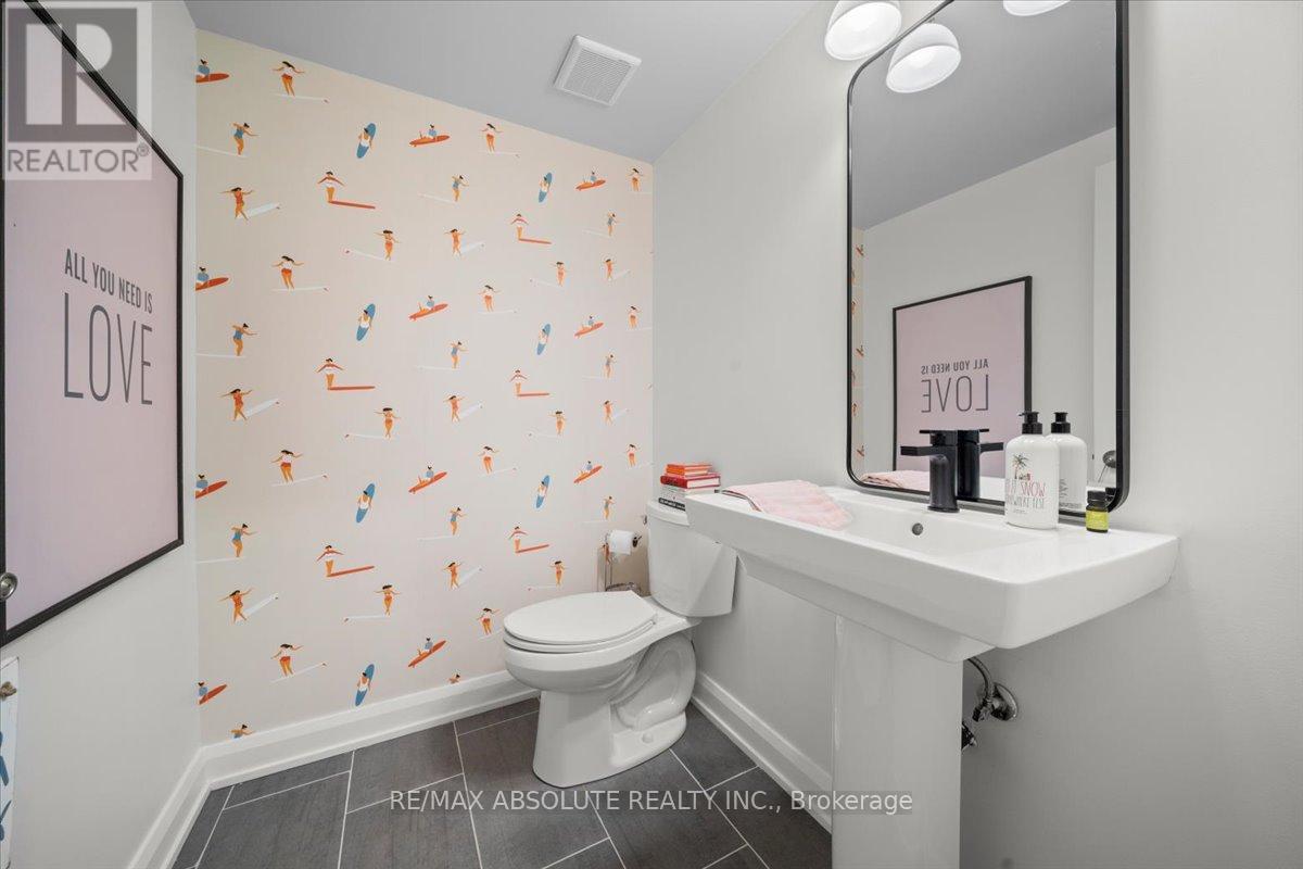 Powder room in lower level