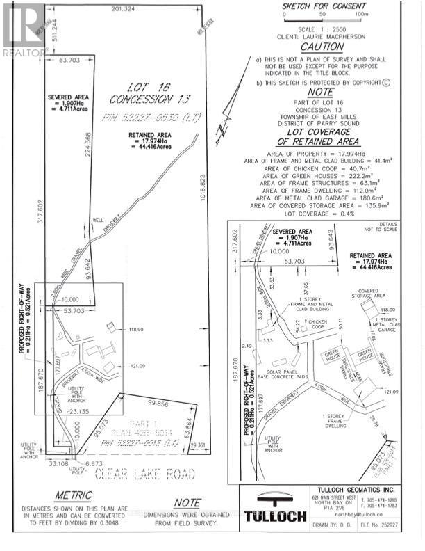 Sketch showing severed portion from 52 acre parcel