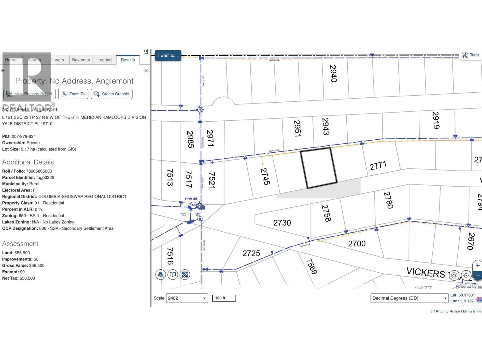 VICKERS Trail Lot# 151, Anglemont