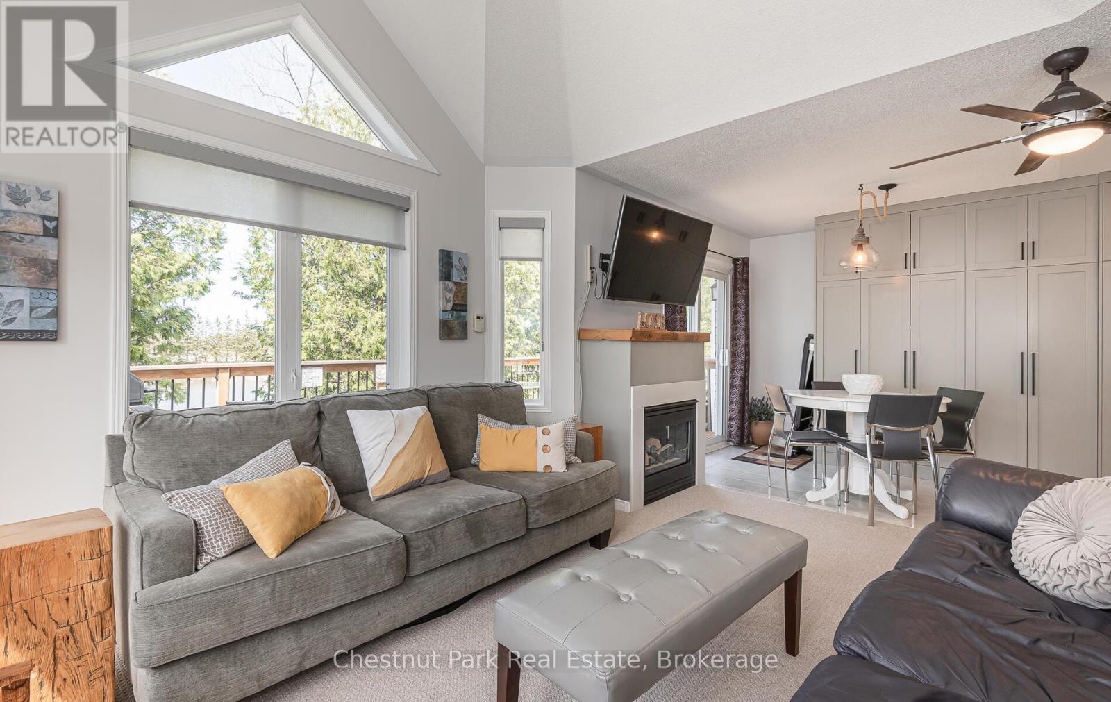 Gas fireplace & lots of windows for natural light