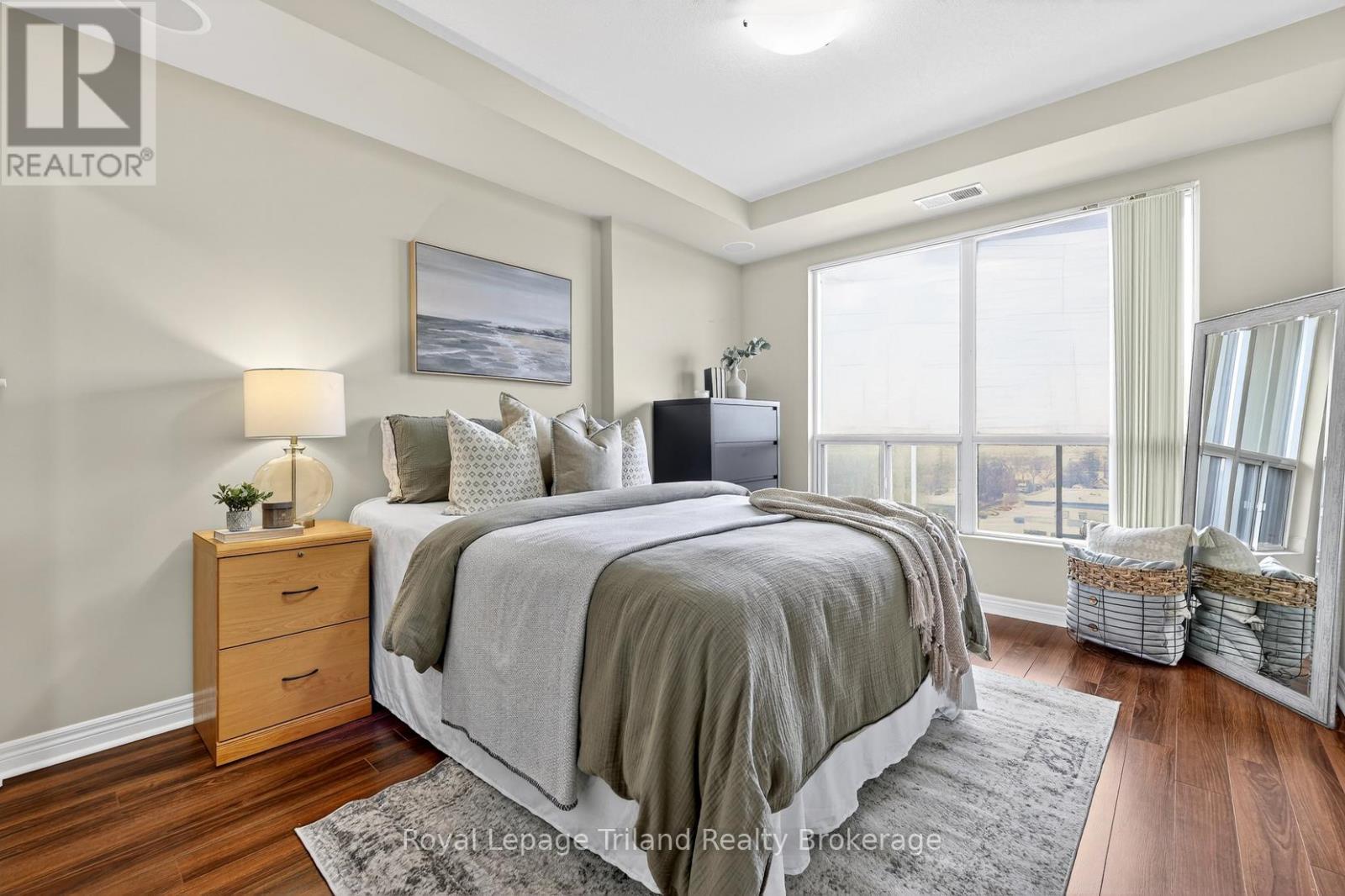 The primary easily accommodates a King-size bed
