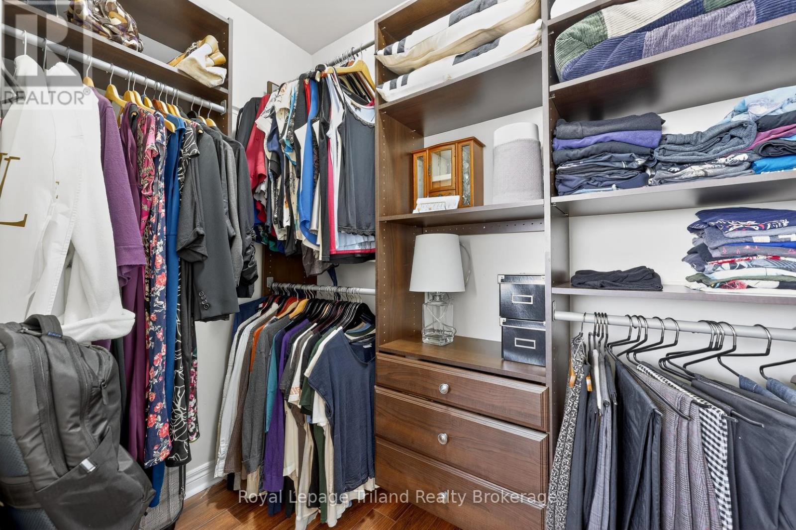 Custom closet organizers in the walk-in