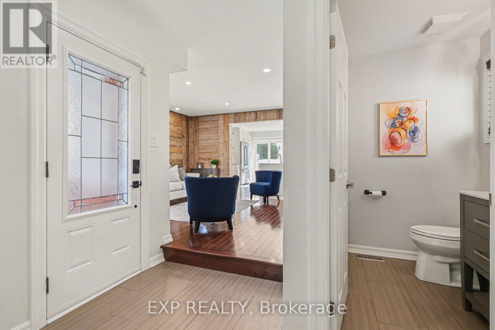 Spacious foyer with inside garage access.
