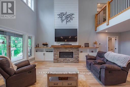 Built In either side of the Propane Fireplace
