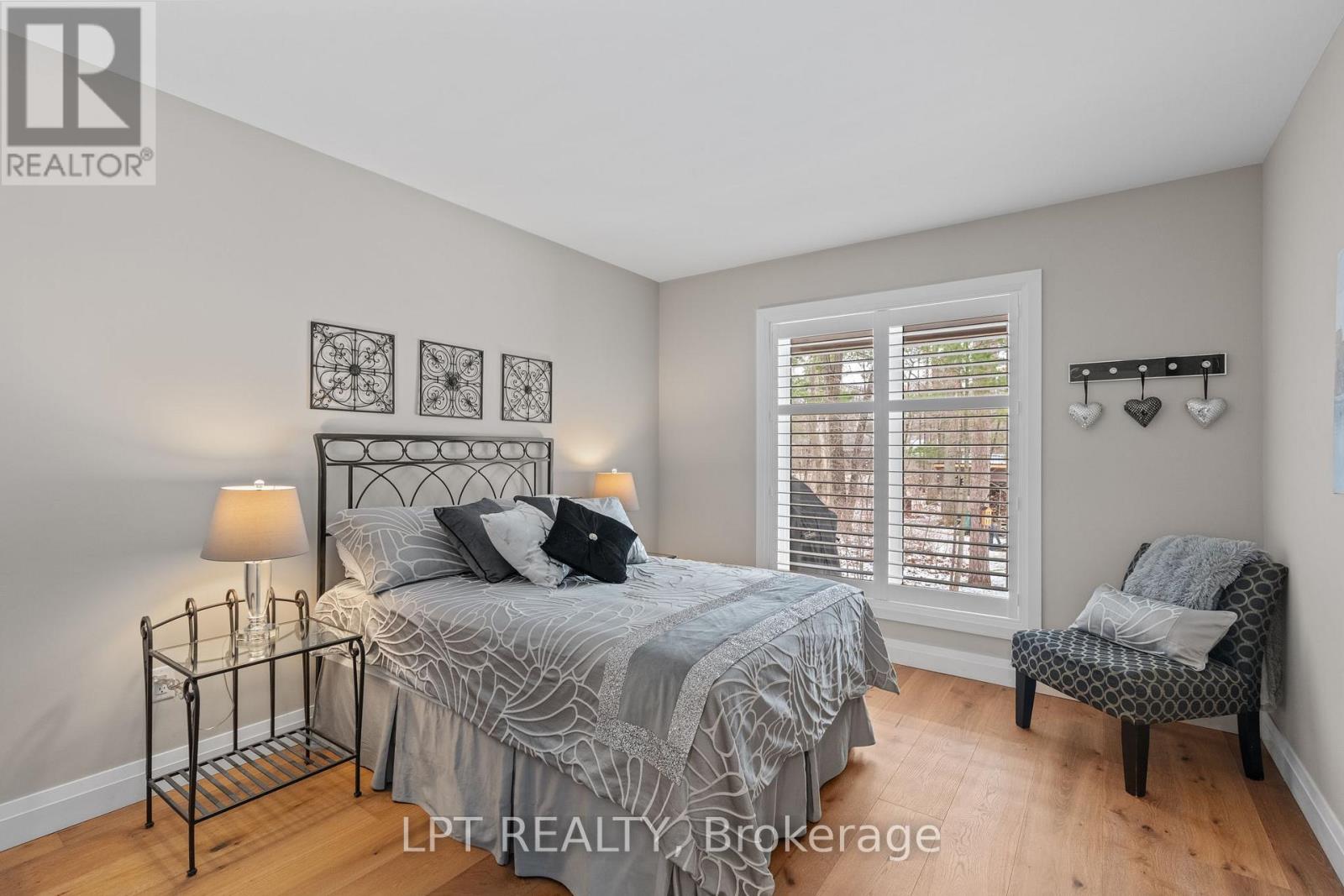 Spare bedroom on the main floor for guests.