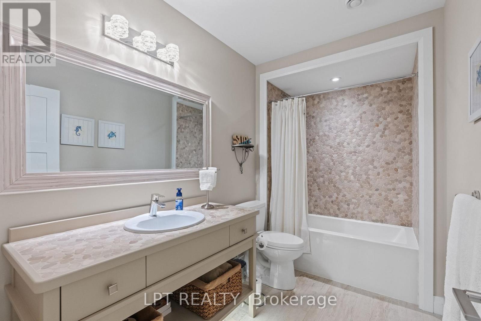 4 Piece lower level bathroom.
