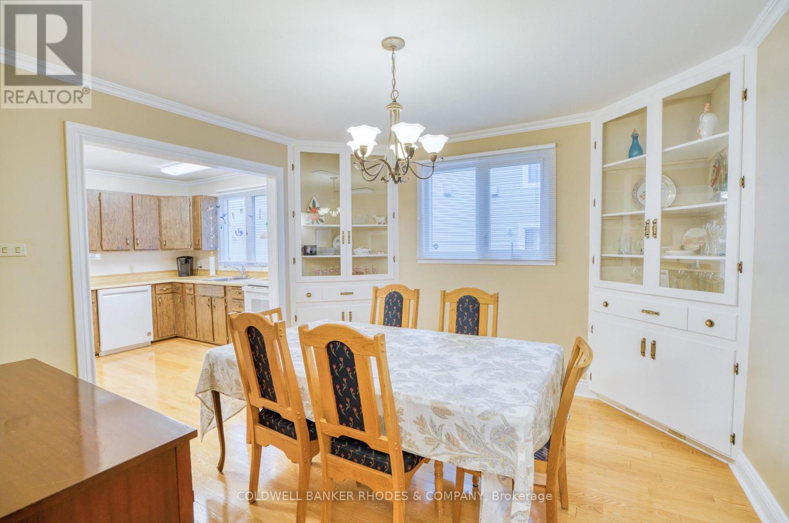 Dining room has beautiful built-ins.