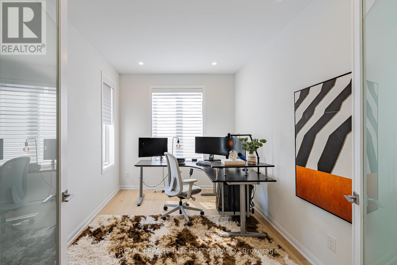 Private den with French doors, ideal office