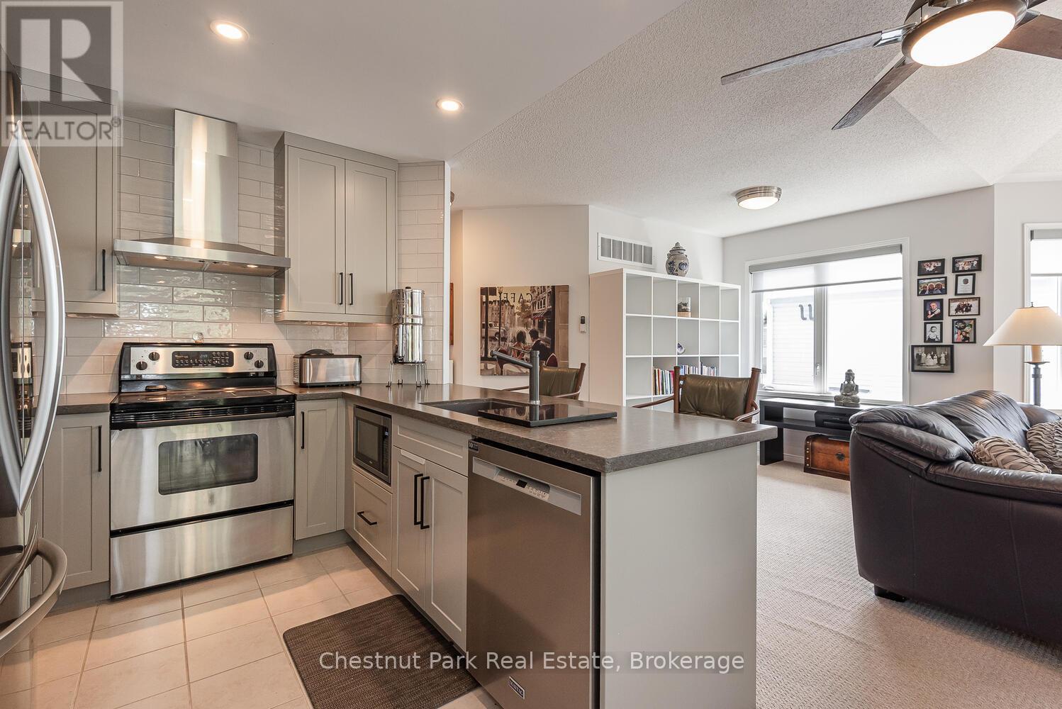 Open floor plan kitchen view to dining area