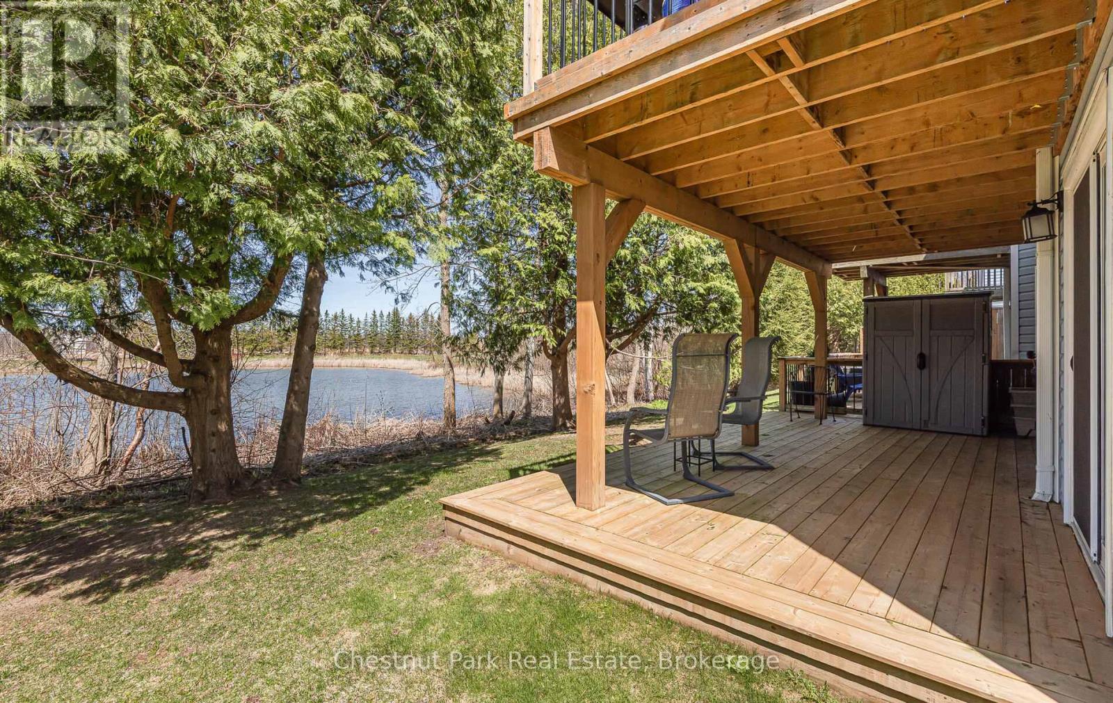 Lower back deck with views to pond and golf course
