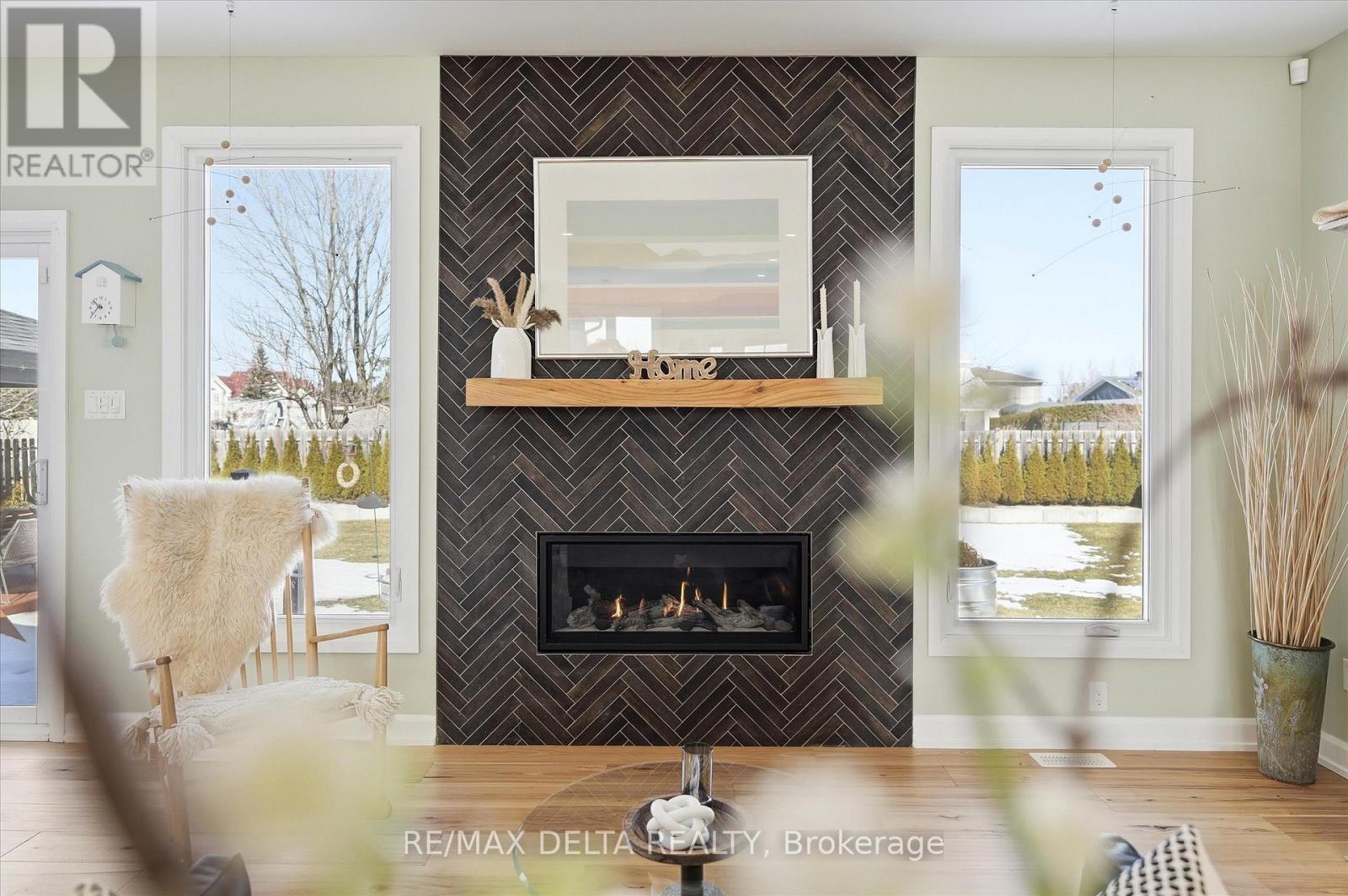 Natural gas fireplace living room