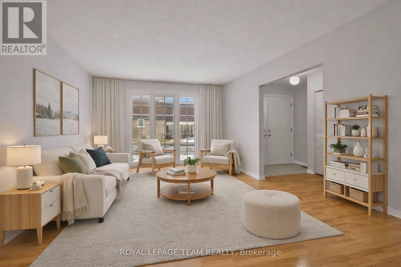 Living room virtually staged