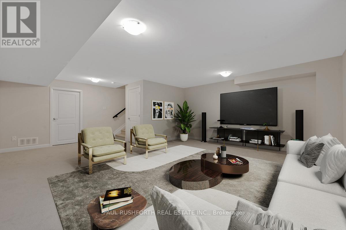 Virtually Staged-Basement Rec Room