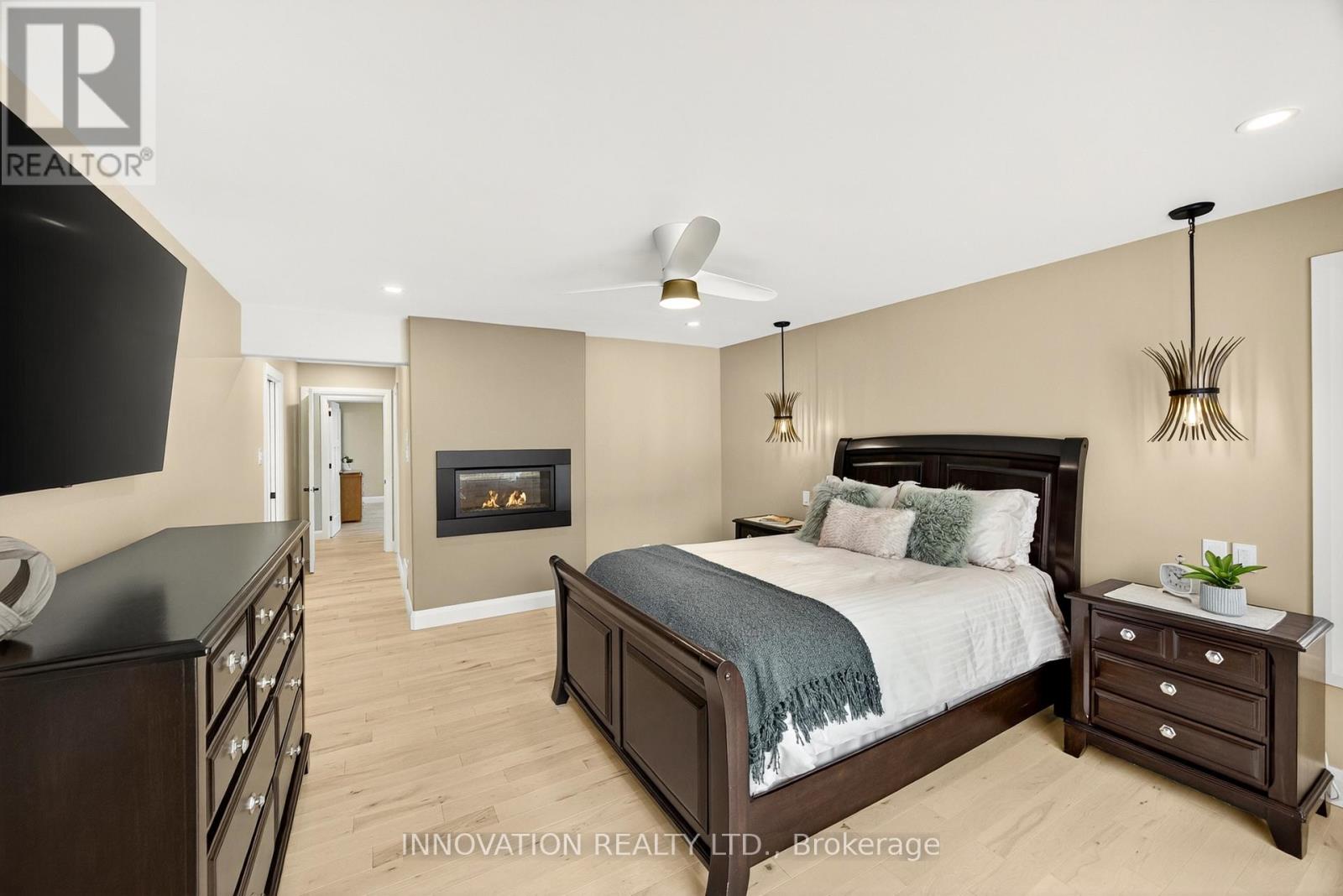 Gas fireplace and designer fixtures