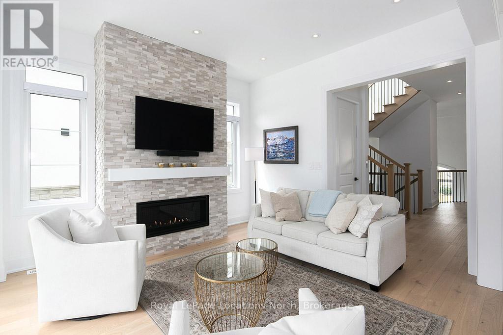 Family room with gas fire place