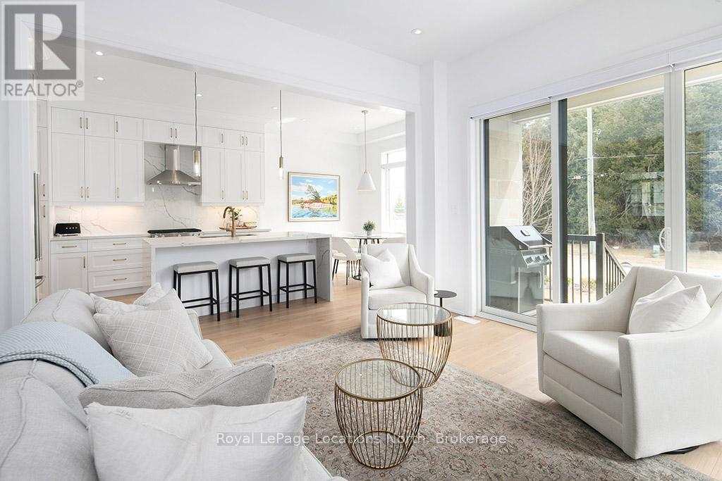 view from fireplace into family/kitchen