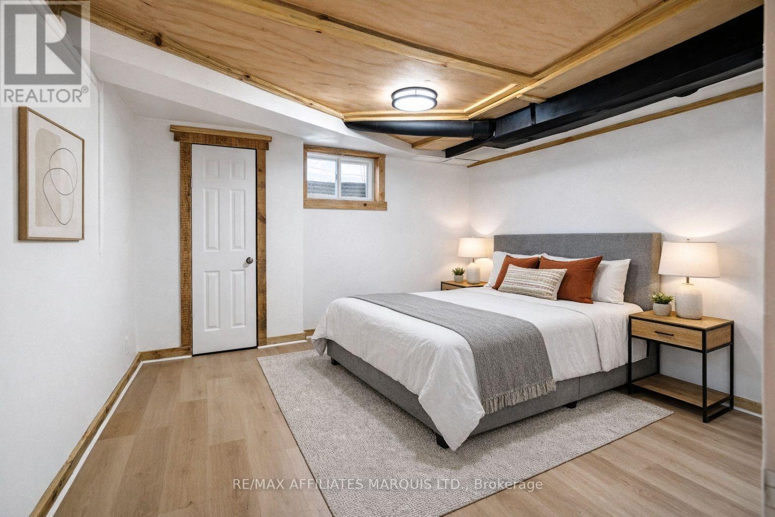 Virtually Staged Basement Bedroom