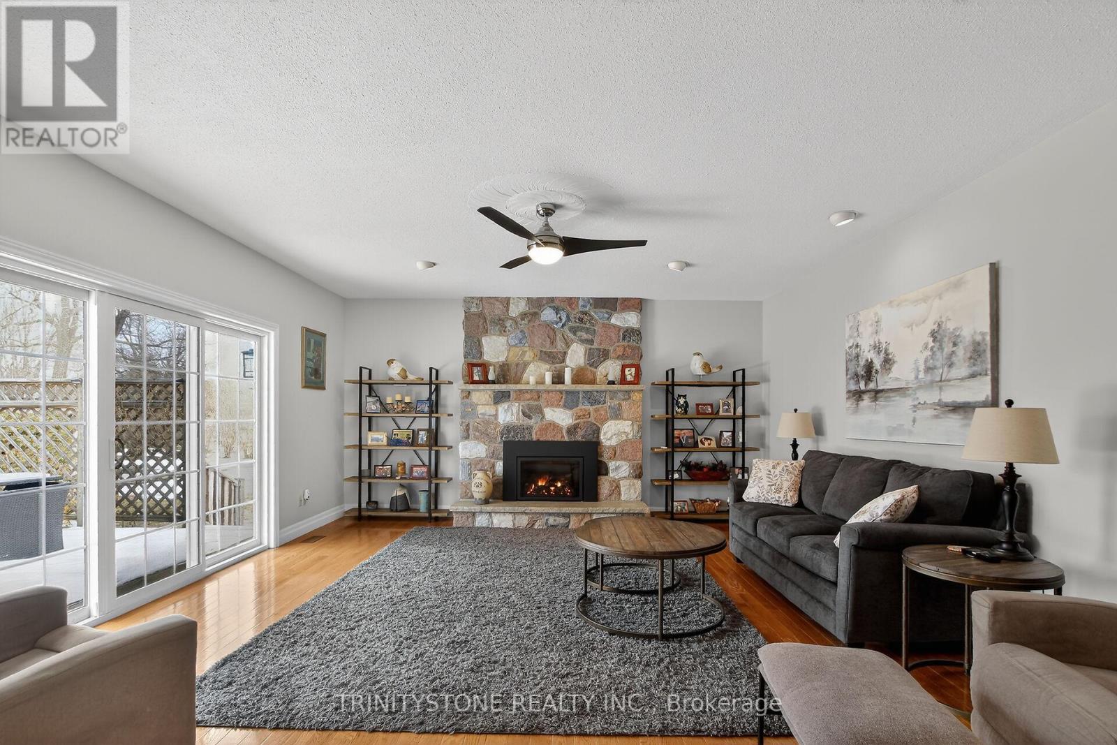 Family room with gas fireplace