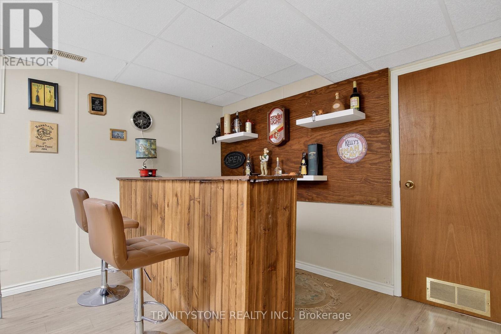 Basement bar and storage room
