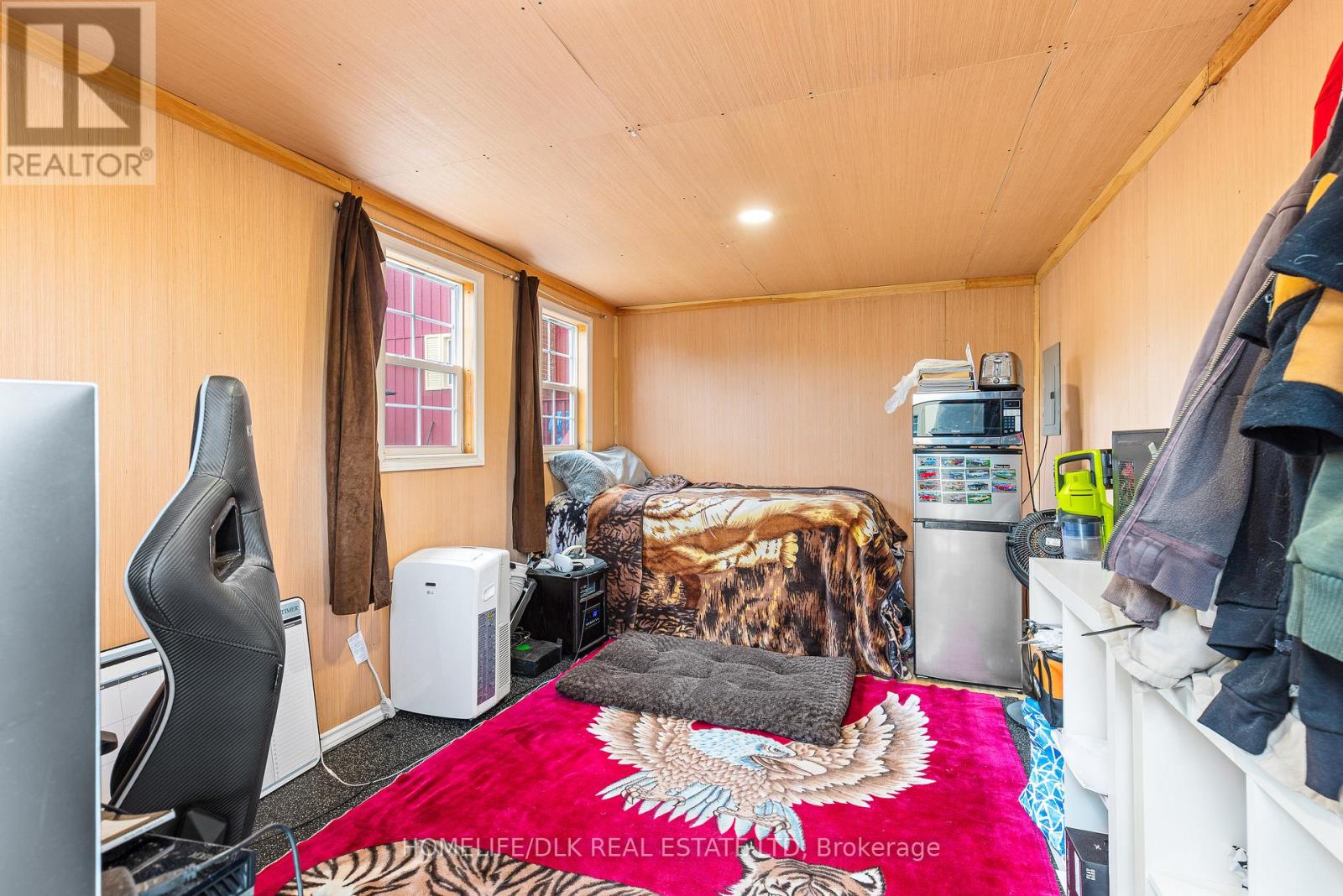 Interior of larger Amish Shed - fully insulated