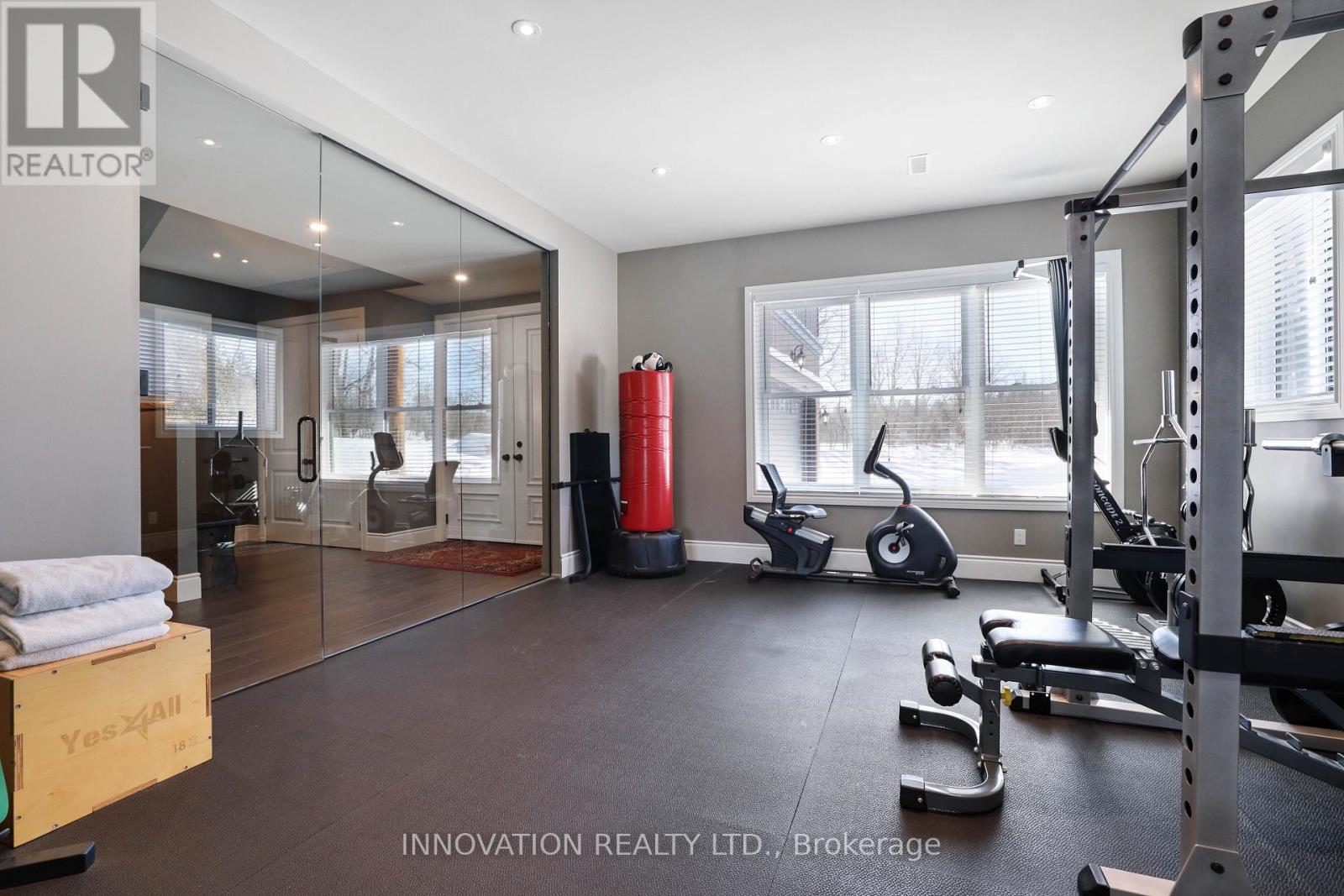 Gym with glass wall allows the light to flow