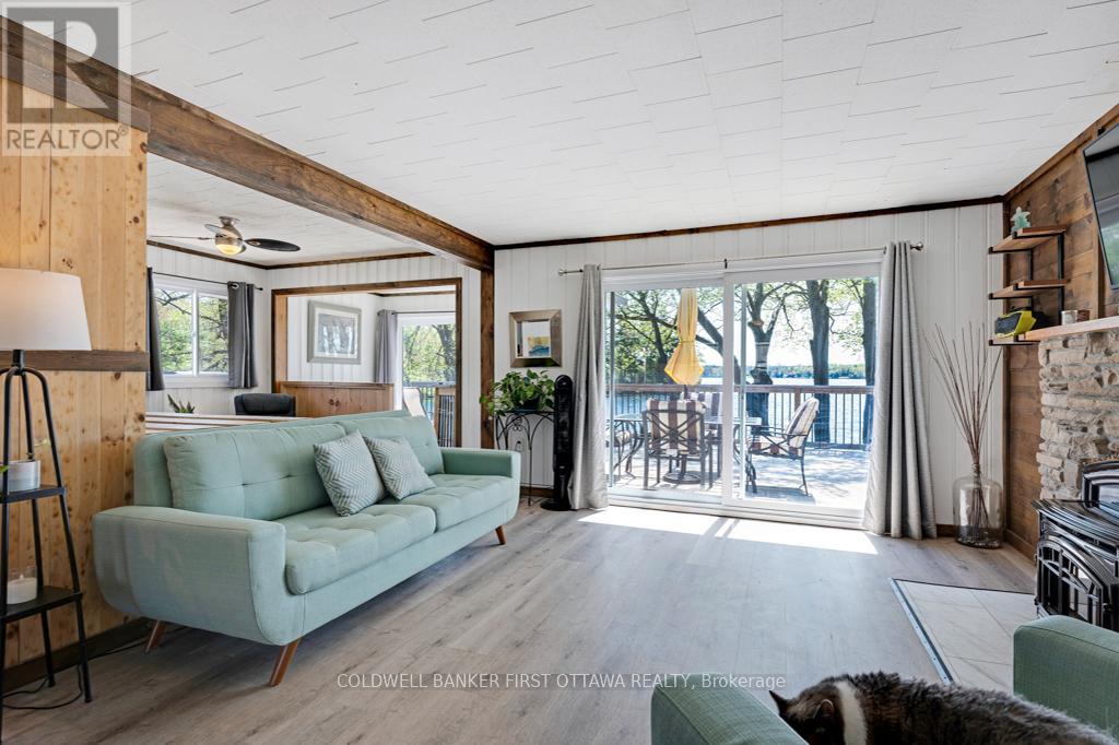 Patio door to deck and, lake views