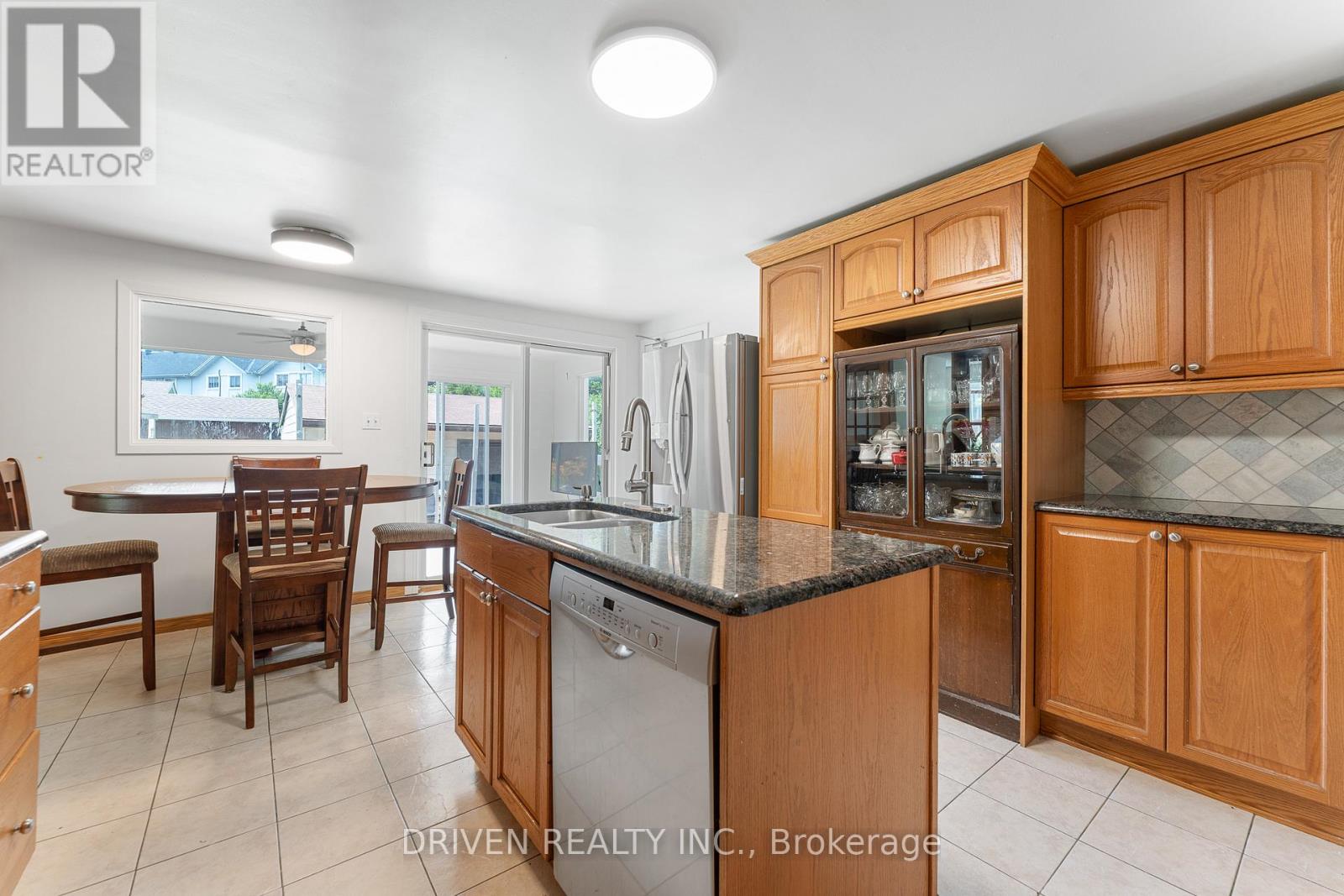 Bright kitchen with casual dining space.