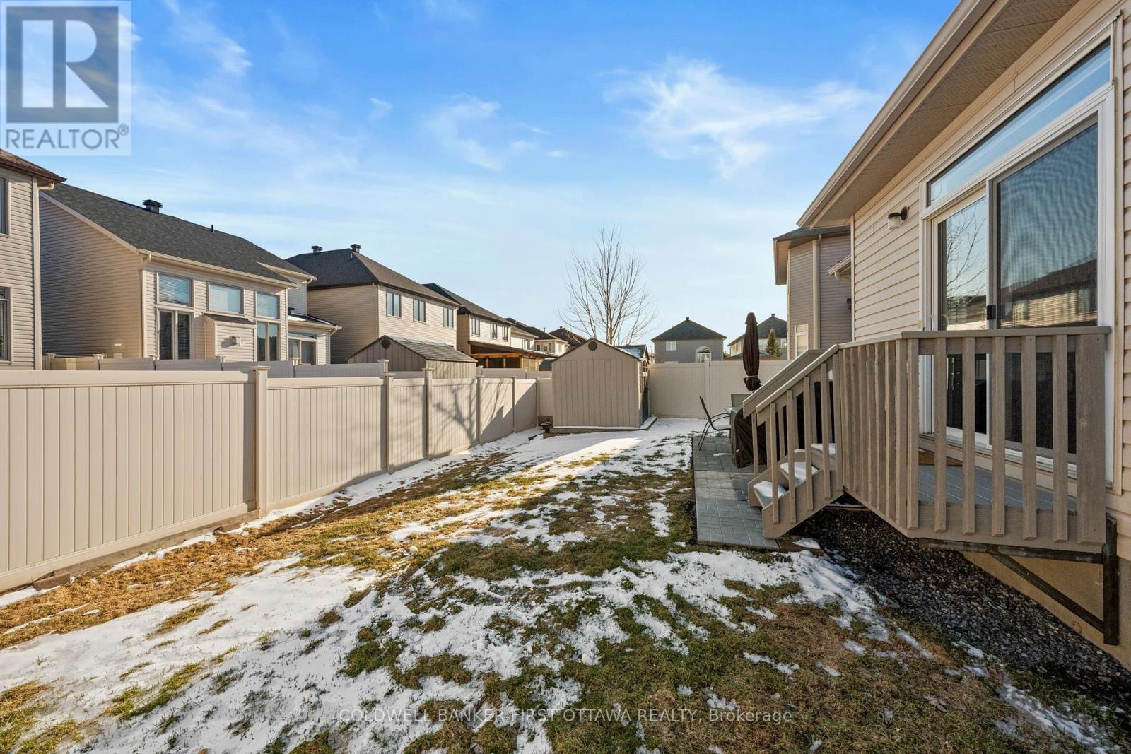 Outdoor storage shed & patio space.