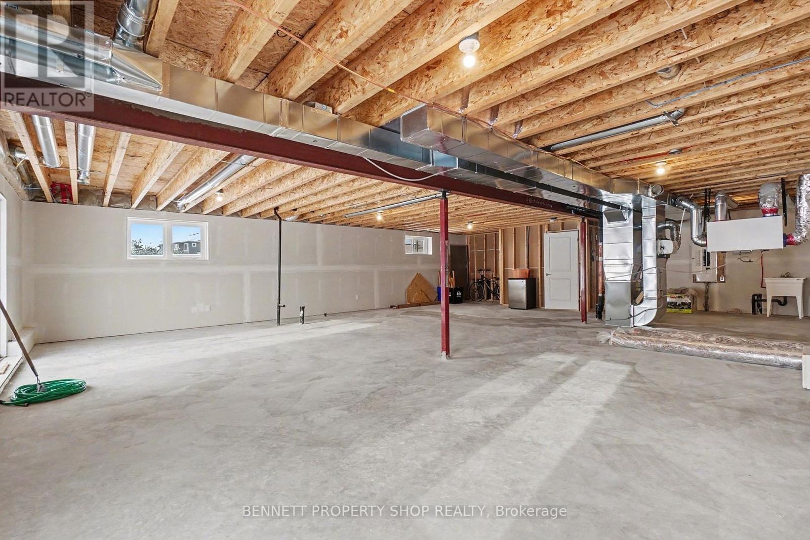 Large windows in lower level storage and rough in