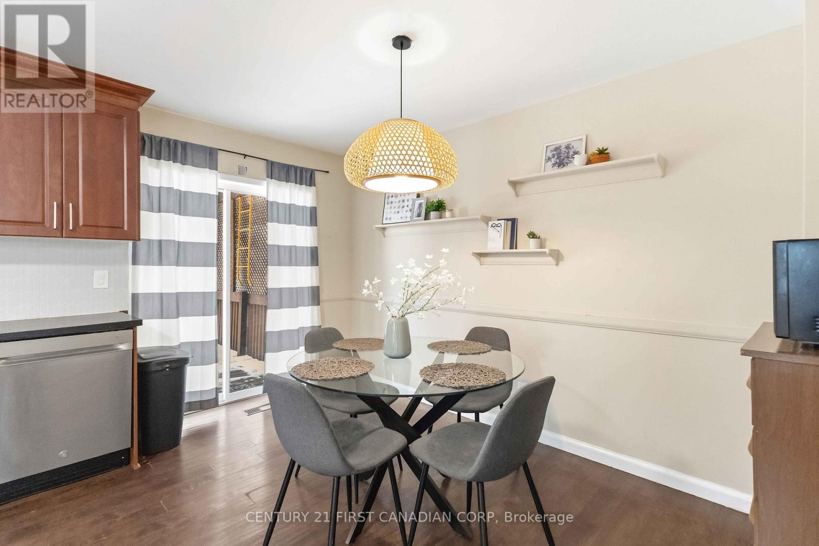 Dining area with walk out to deck
