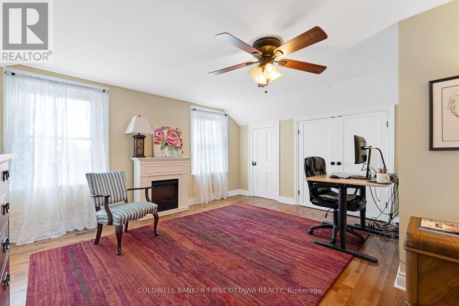 Primary bedroom being used as office