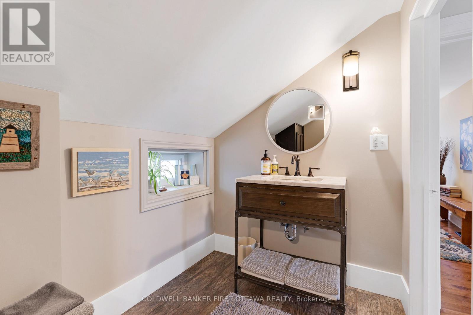 Bathroom charming window & marble vanity