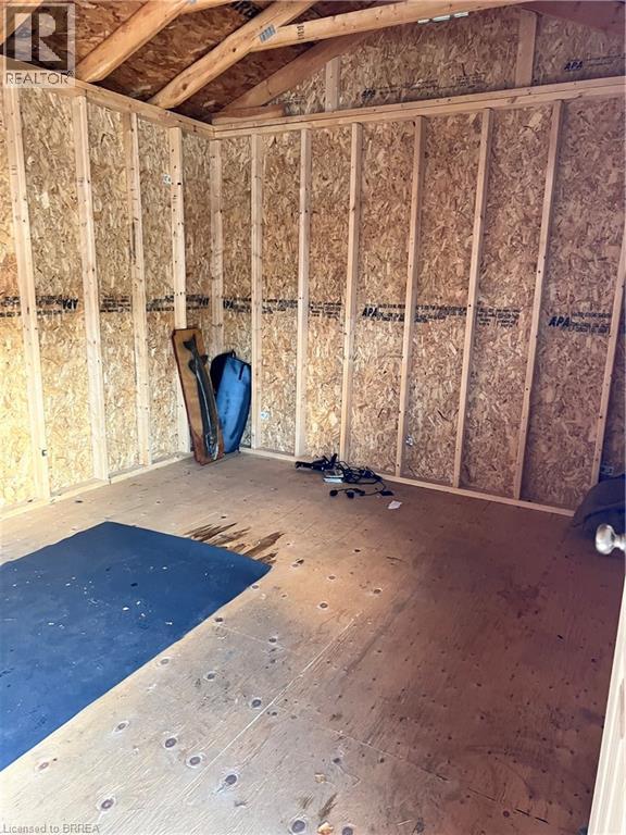 Inside detached garage