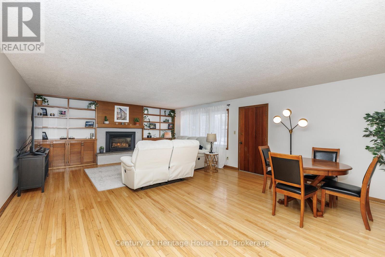 Living room with gleaming hardwood
