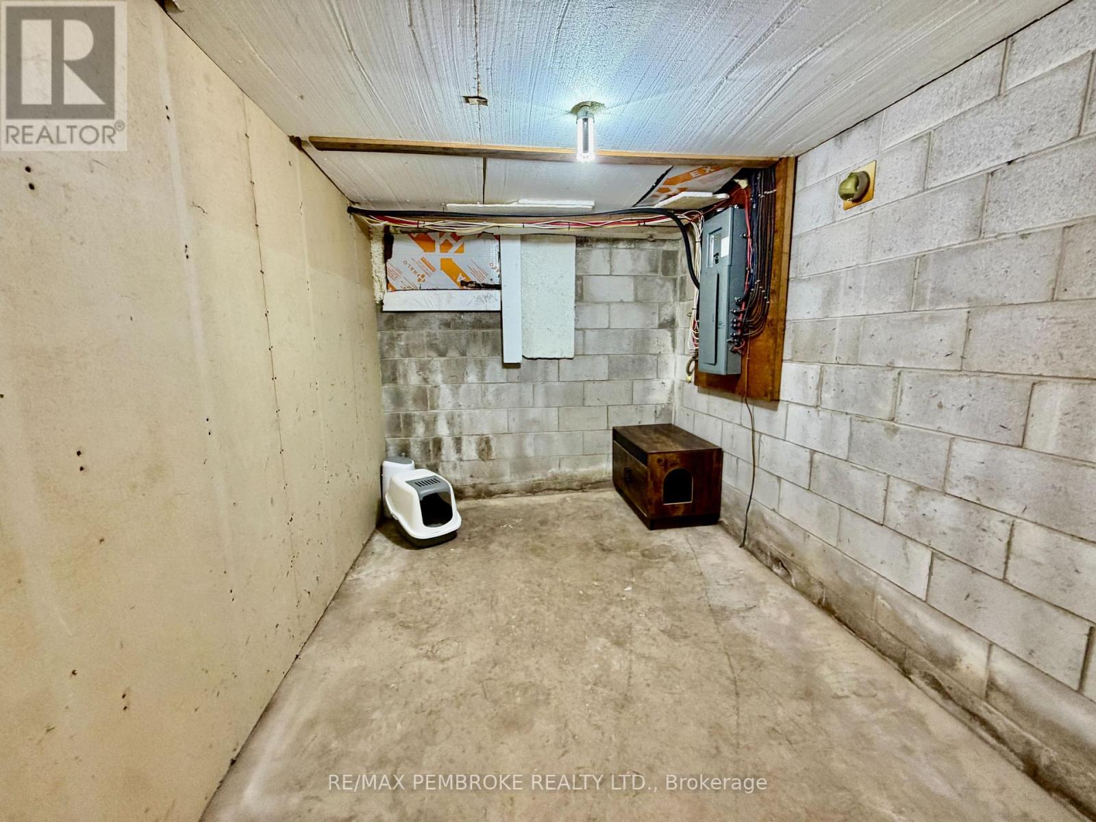 Wood room next to fireplace