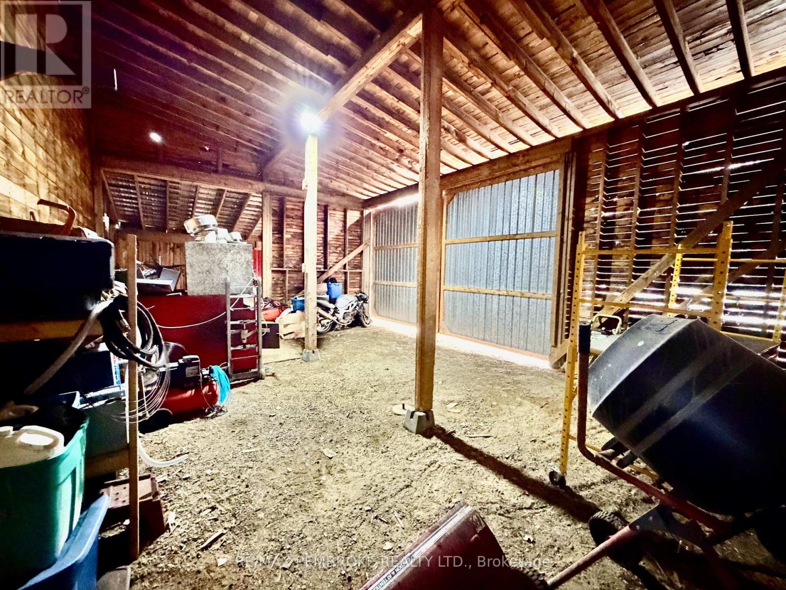 Back lean to of large shop
