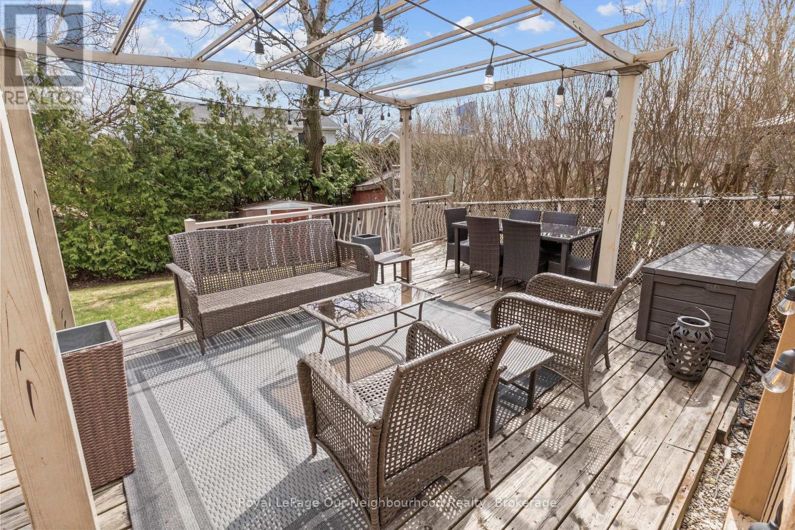 Surrounding trees for privacy in summer months.