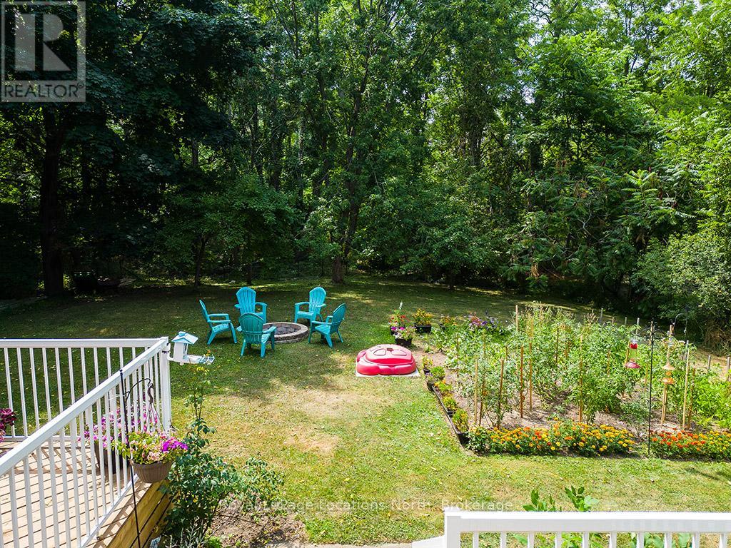 Sun Soaked Backyard Surrounded By Trees