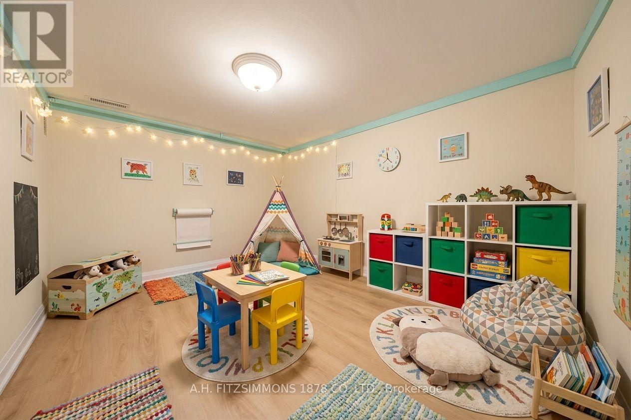 stanged basement playroom