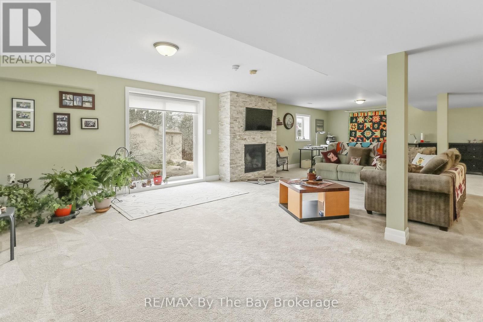 Spacious Rec Room w cozy fireplace