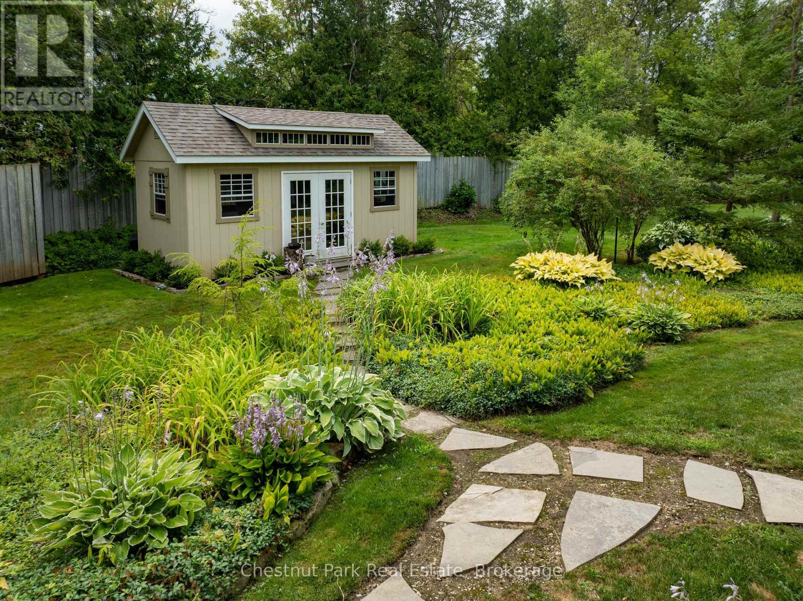 Back yard studio and perennial gardens