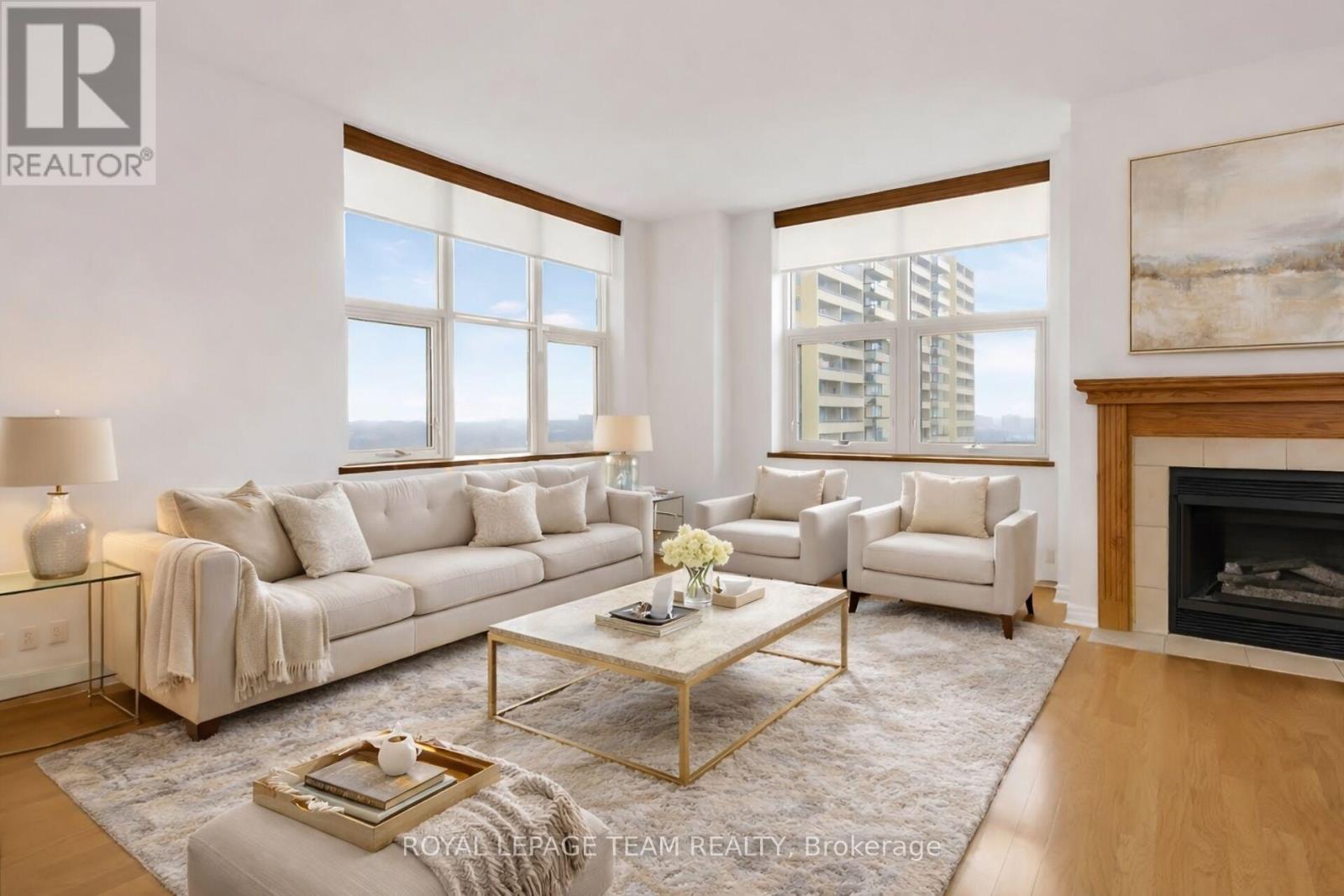 Virtually staged living room