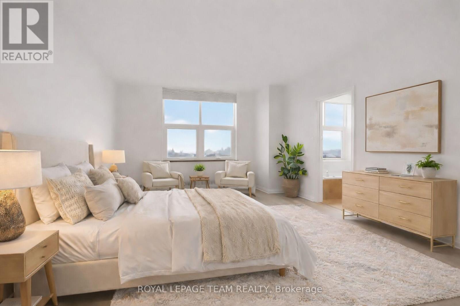 Virtually staged primary bedroom