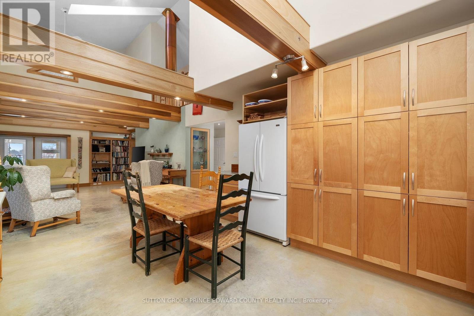 Wall of pantry has tons of storage