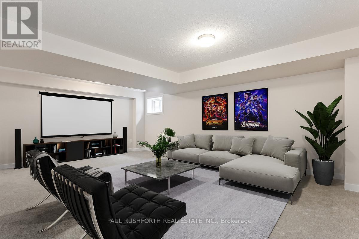 Virtually Staged-Basement Rec Room