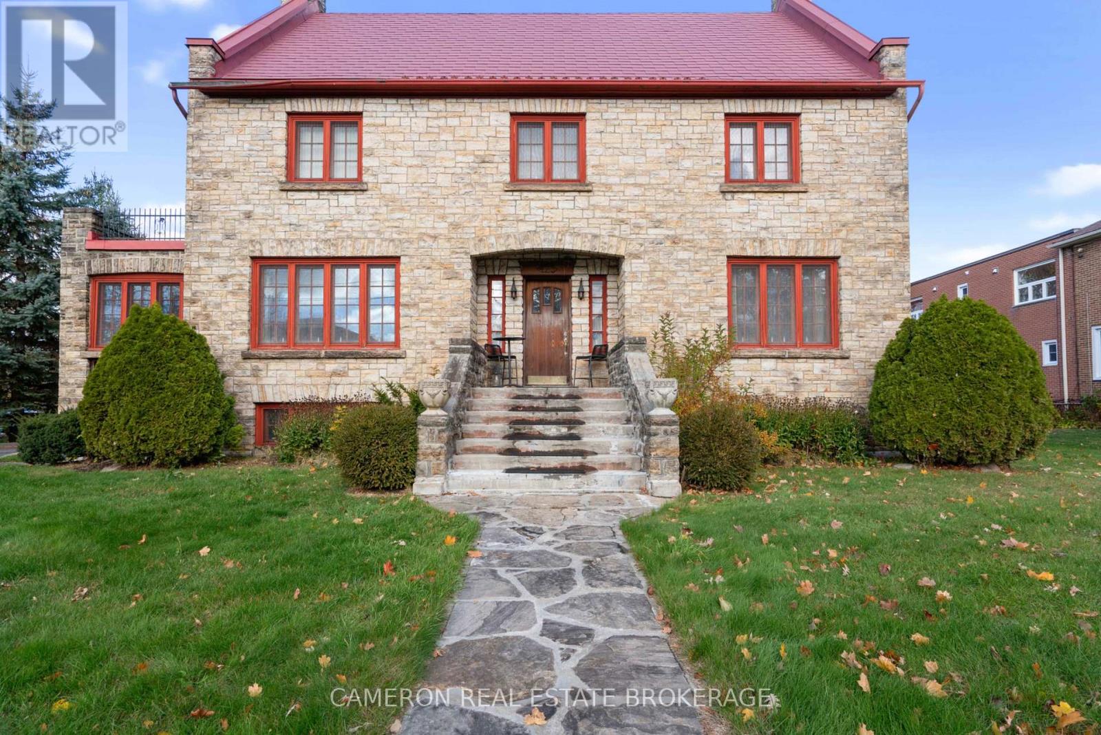 Stately front entrance to the home