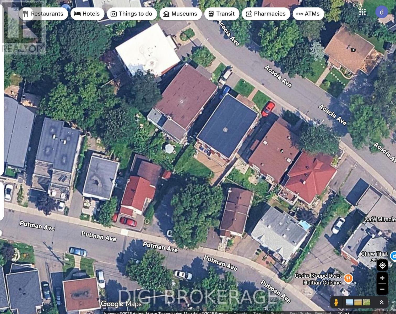 11 & 13 Acacia 6-plex at top; 131 Putman at bottom