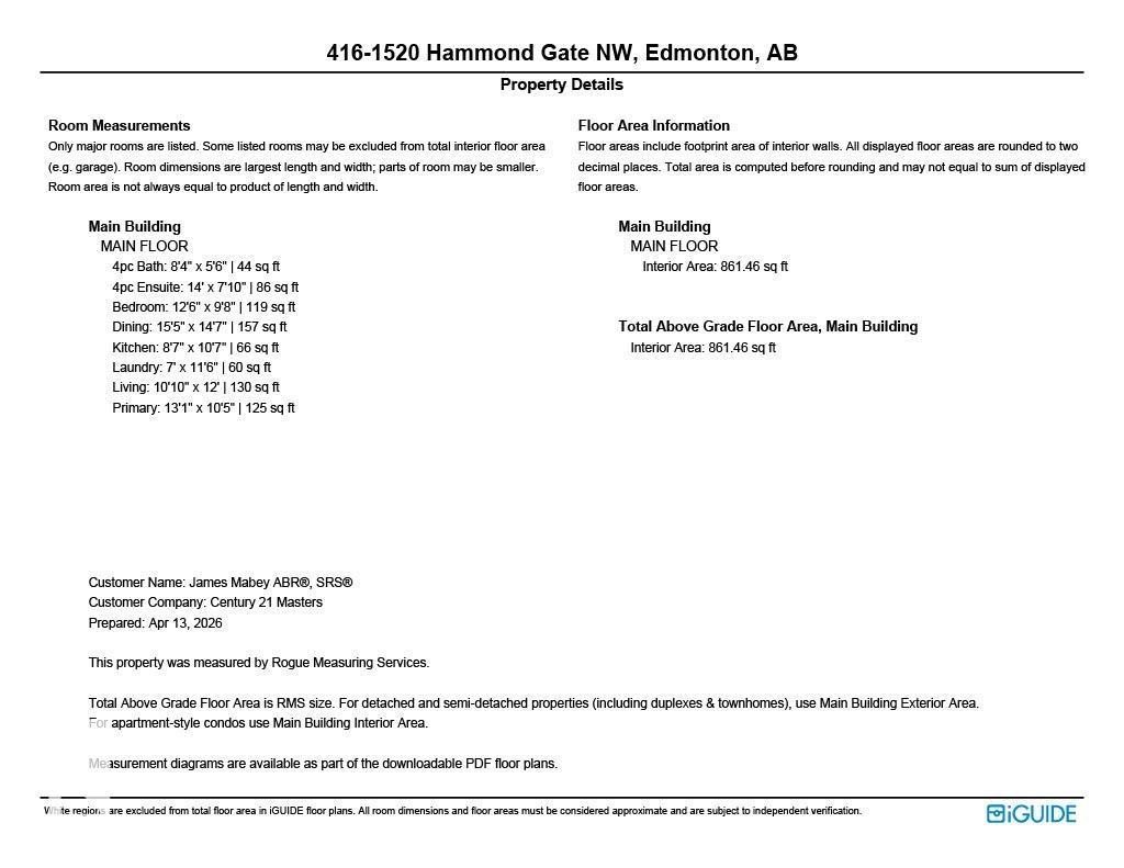 #416 1520 HAMMOND GATE GA NW, Edmonton