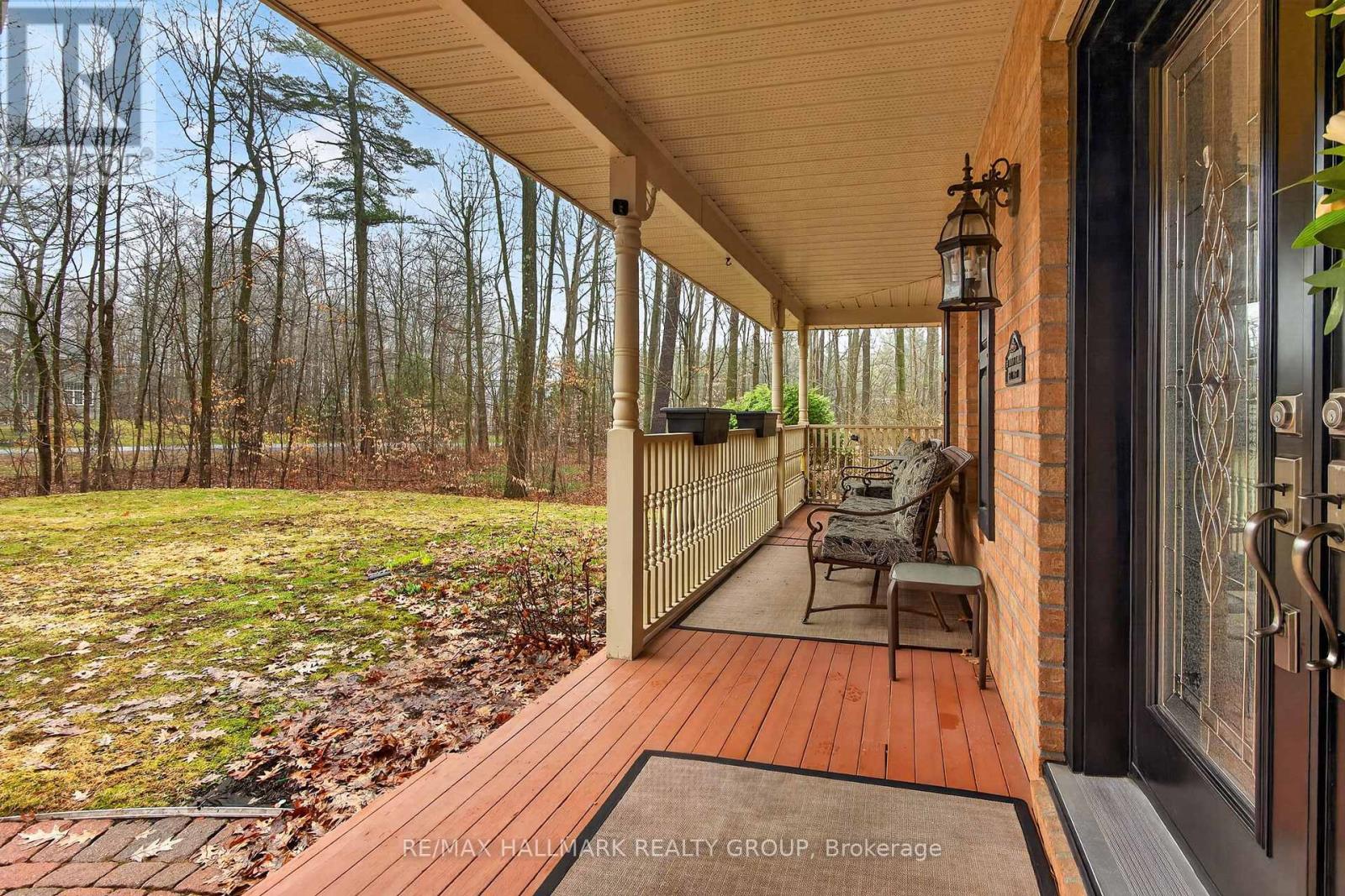 Porch wraps around to the side